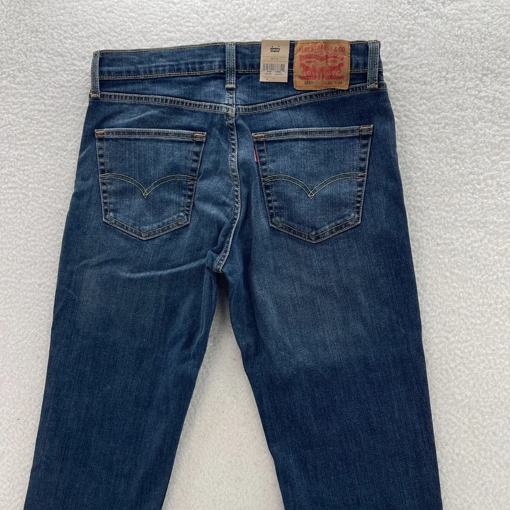 Levis 511 Jeans Mens 32x34 Blue Slim Fit Dark Wash Stretch Denim Grunge Skater